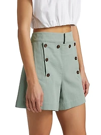 Lucas Button-Tab Shorts