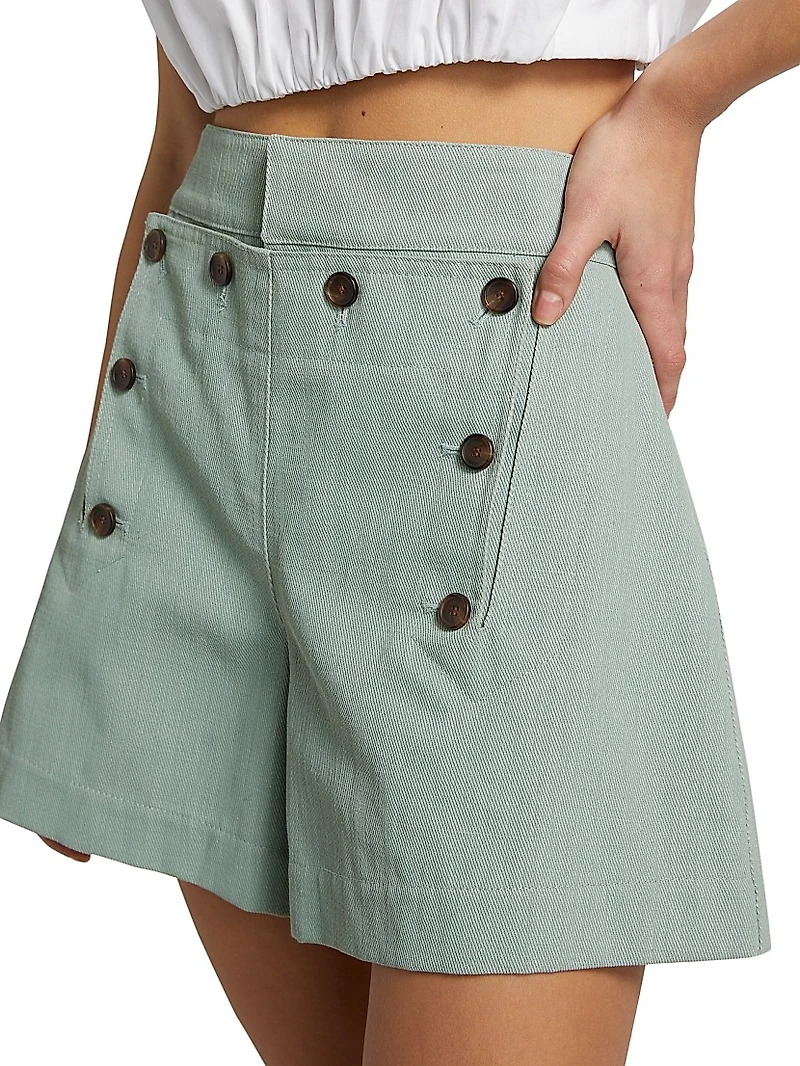 Lucas Button-Tab Shorts