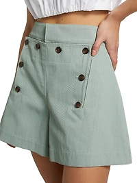 Lucas Button-Tab Shorts