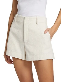 Pearl Cotton-Blend High-RiseShorts