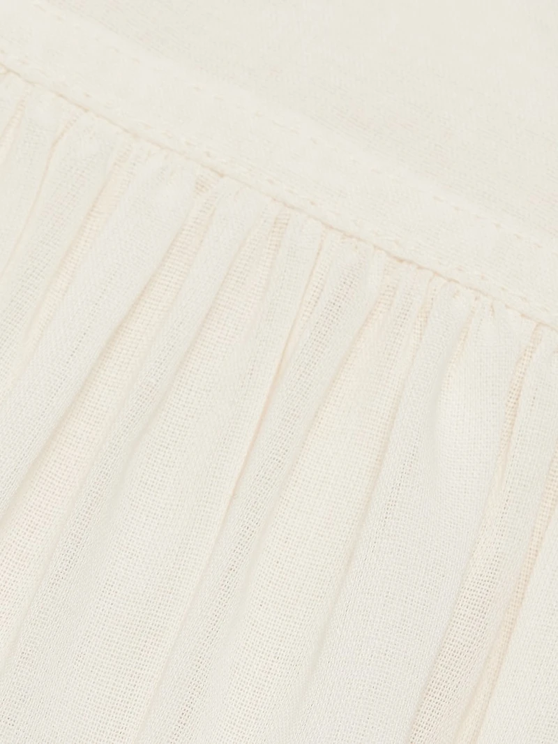 Elaine Cotton Lace-Trim Blouse