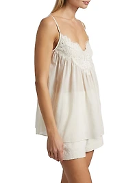 Cotton Lace-Trimmed Camisole