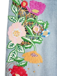 Embroidered Denim Pants