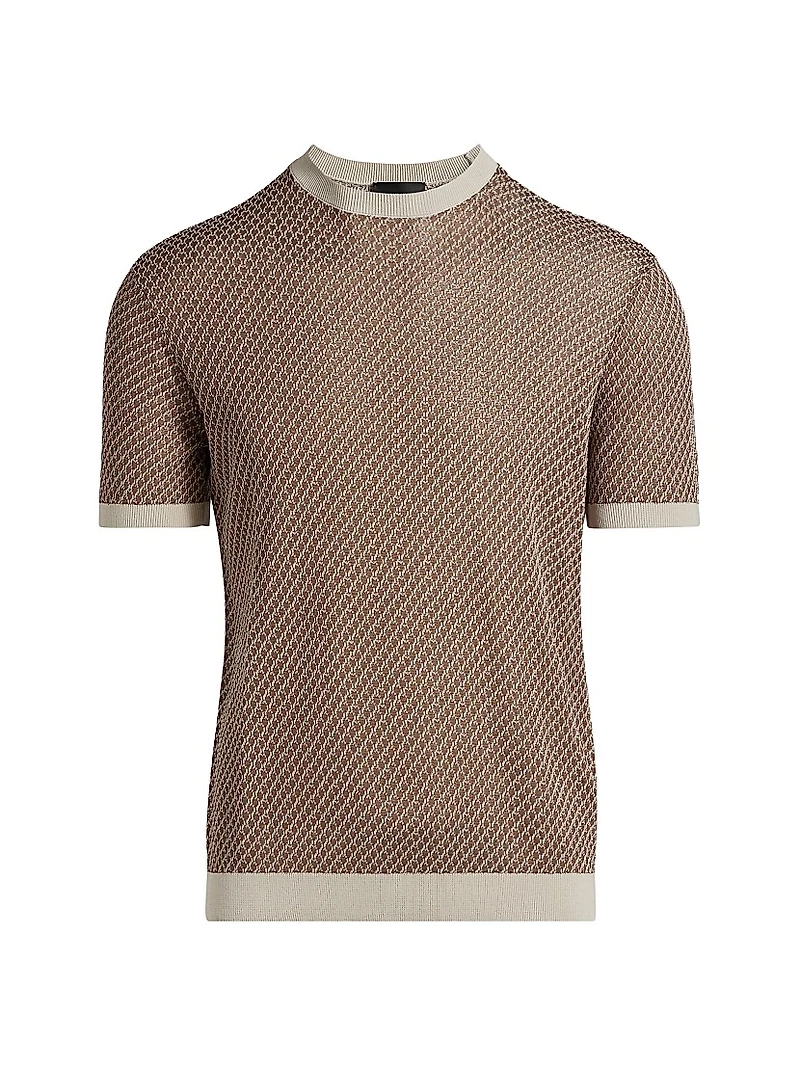 Micro-Jacquard Crewneck Sweater