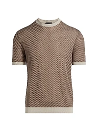Micro-Jacquard Crewneck Sweater