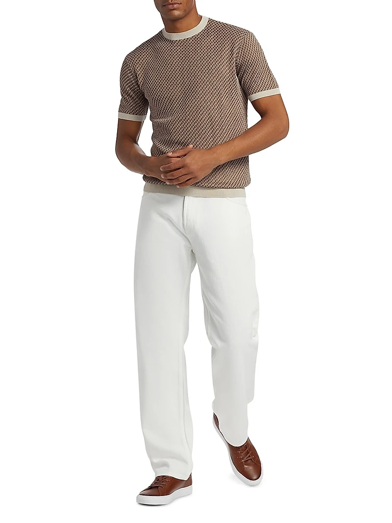 Micro-Jacquard Crewneck Sweater