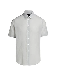 Solid Cotton Button-Front Shirt