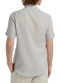 Solid Cotton Button-Front Shirt