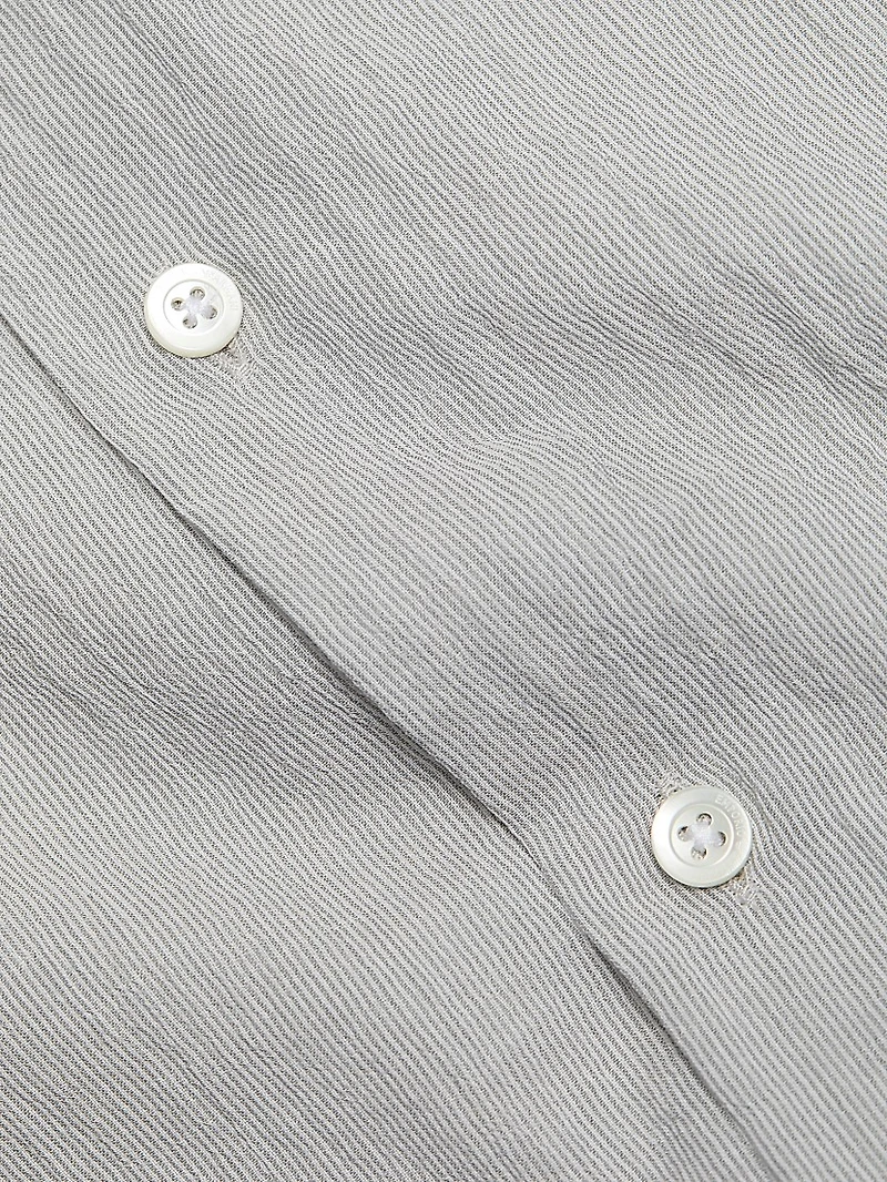 Solid Cotton Button-Front Shirt