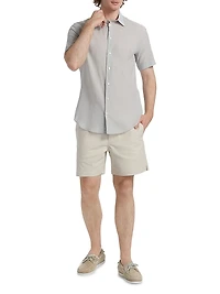 Solid Cotton Button-Front Shirt