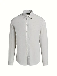 Linen-Cotton Button-Front Shirt