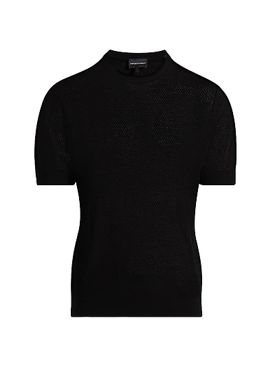 Textured Dot Short-Sleeve Sweater