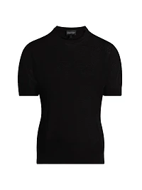 Textured Dot Short-Sleeve Sweater