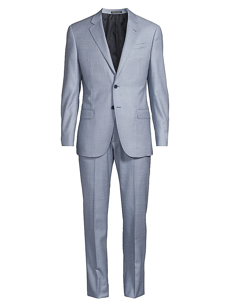 Woven Virgin Wool Single-Breasted Suit