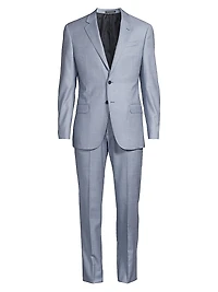 Woven Virgin Wool Single-Breasted Suit