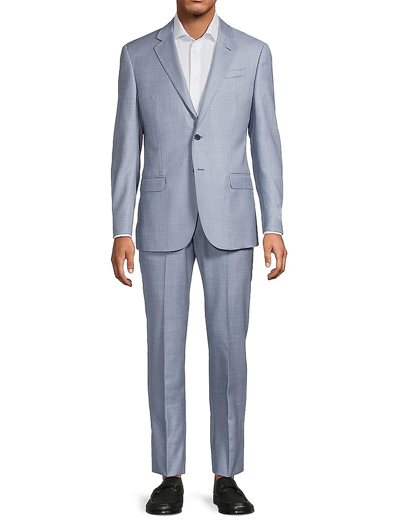 Woven Virgin Wool Single-Breasted Suit