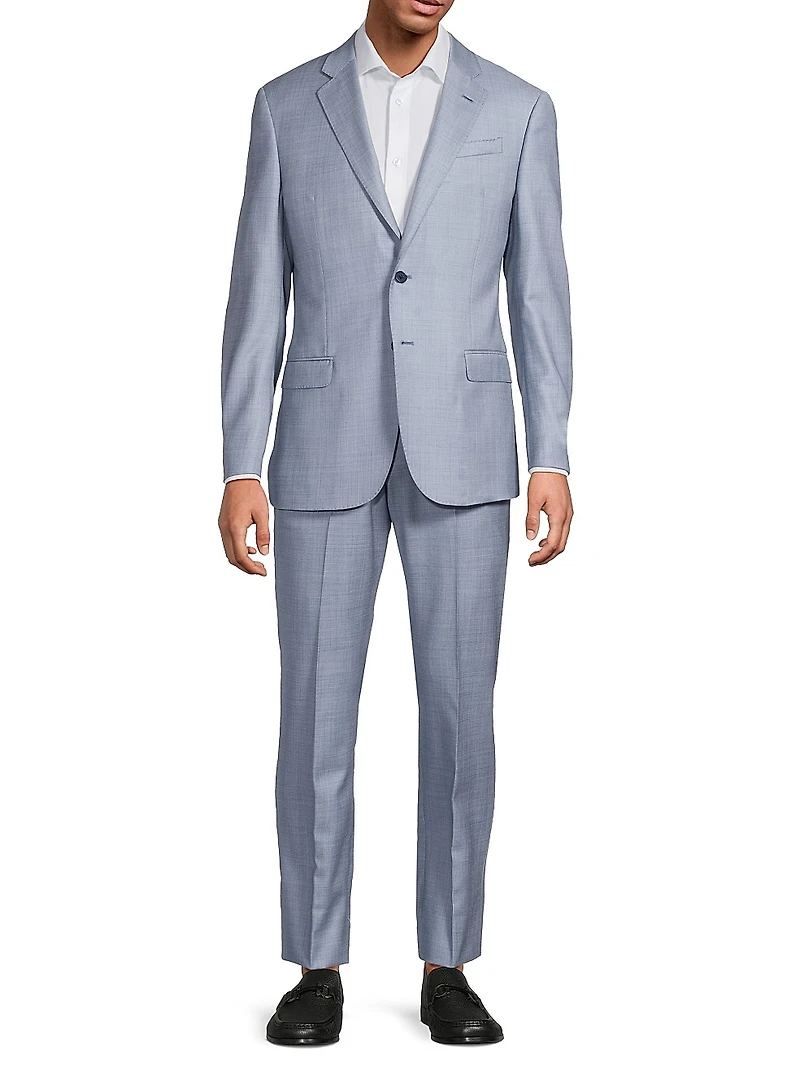 Woven Virgin Wool Single-Breasted Suit