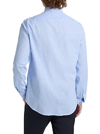 Linen-Cotton Houndstooth Shirt