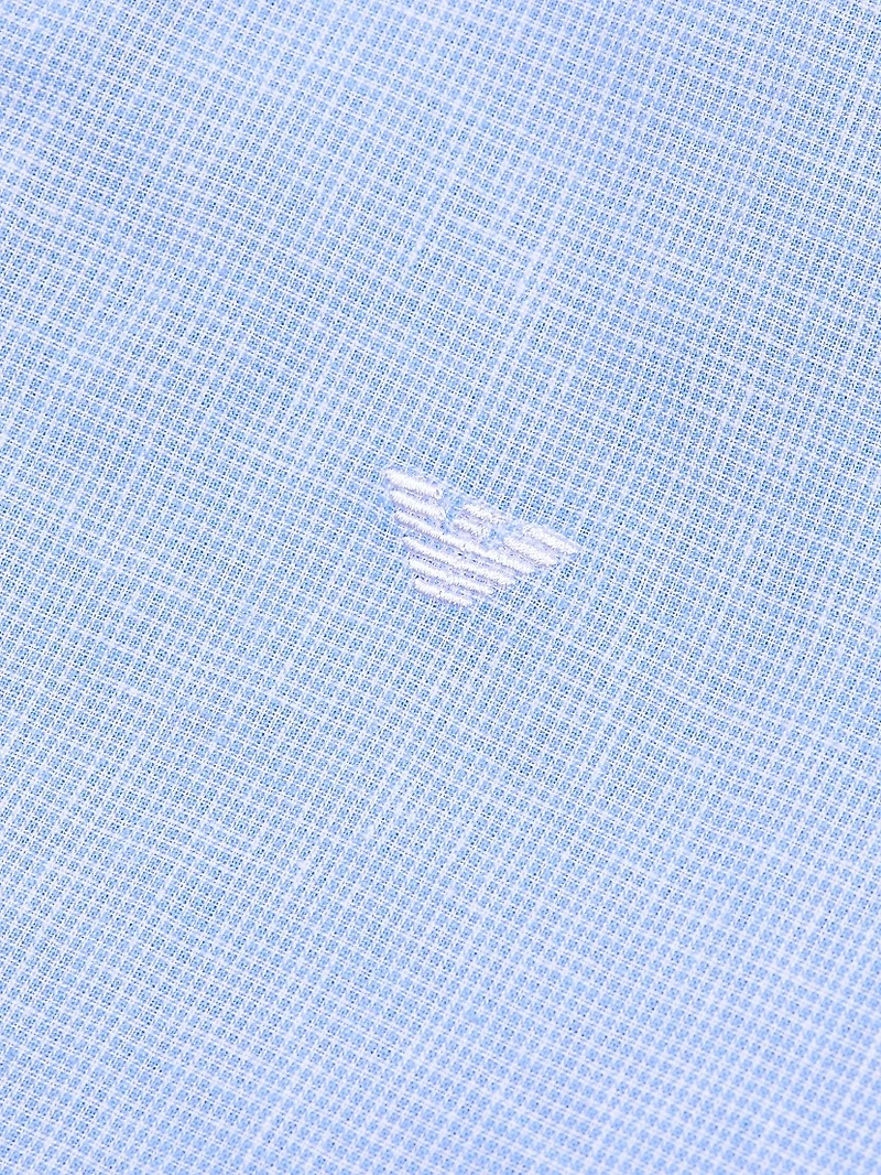 Linen-Cotton Houndstooth Shirt