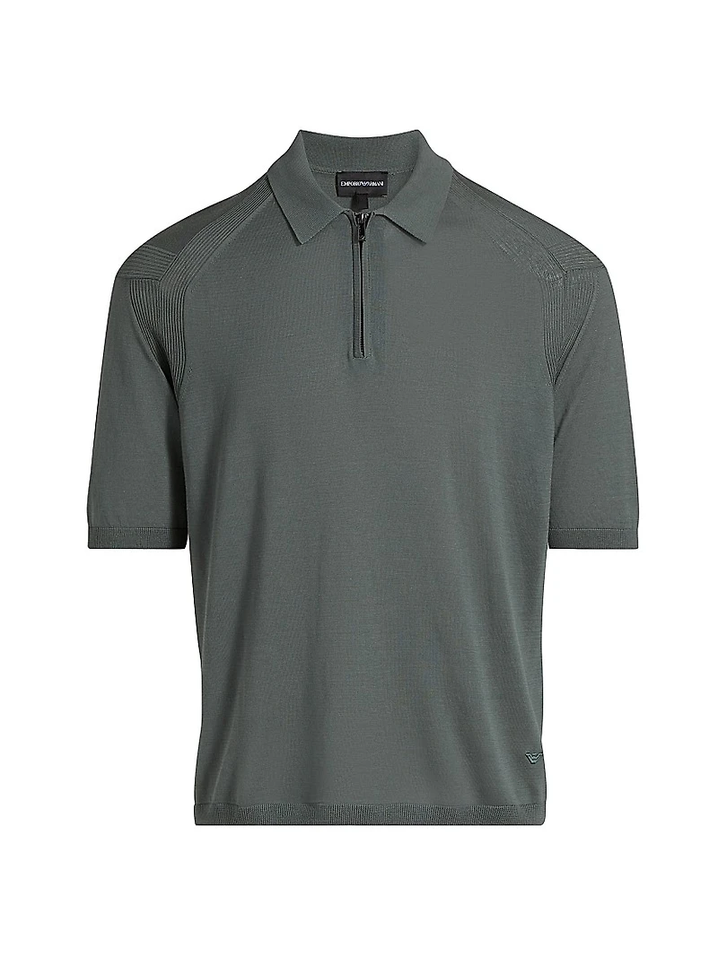 Zip-Front Polo Sweater