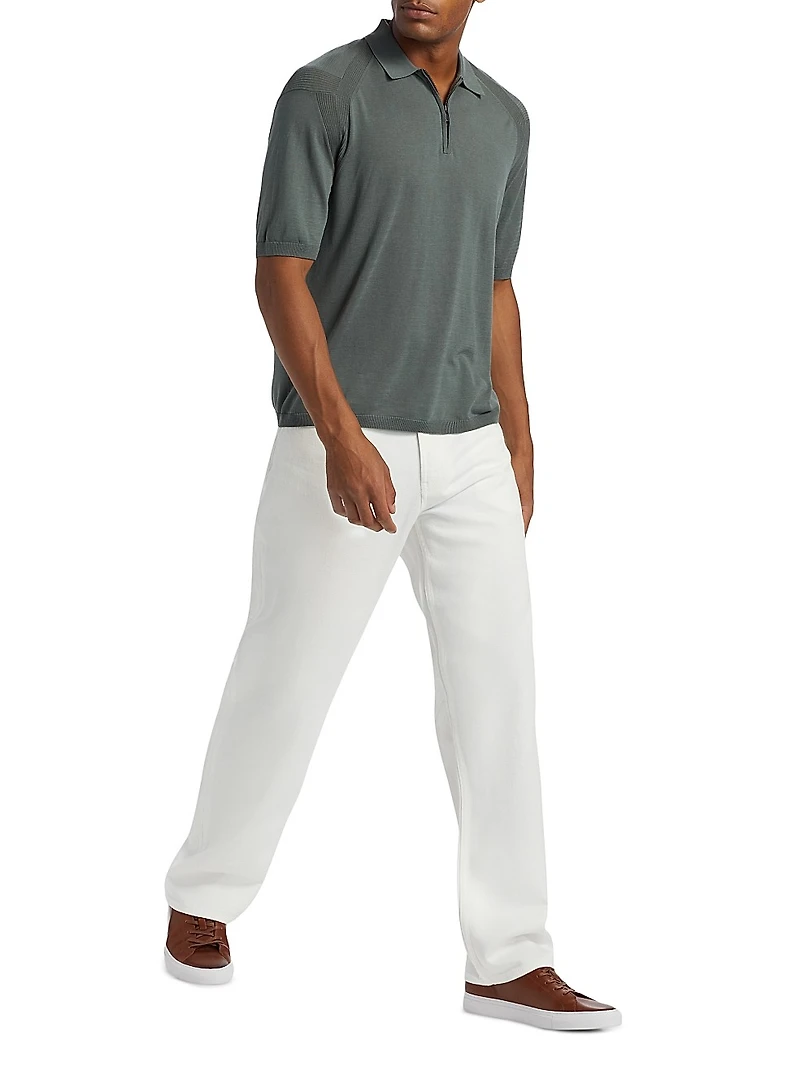 Zip-Front Polo Sweater