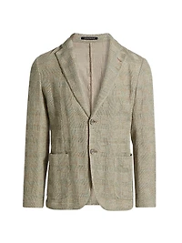 Textured Checked Knit Blazer