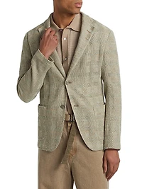 Textured Checked Knit Blazer