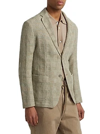 Textured Checked Knit Blazer