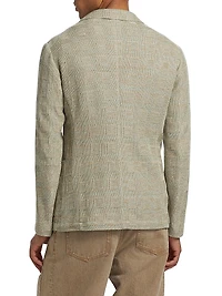 Textured Checked Knit Blazer