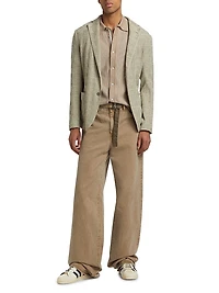 Textured Checked Knit Blazer
