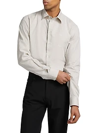 Linen-Cotton Cross-Stitch Shirt