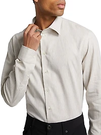 Linen-Cotton Cross-Stitch Shirt