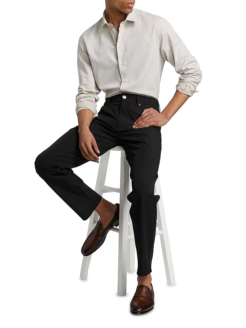 Linen-Cotton Cross-Stitch Shirt