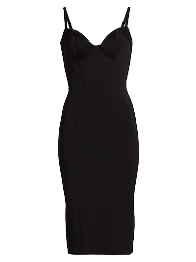 E.F. Crêpe Shift Midi-Dress