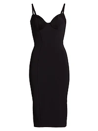 E.F. Crêpe Shift Midi-Dress