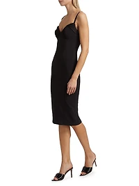 E.F. Crêpe Shift Midi-Dress