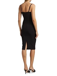 E.F. Crêpe Shift Midi-Dress