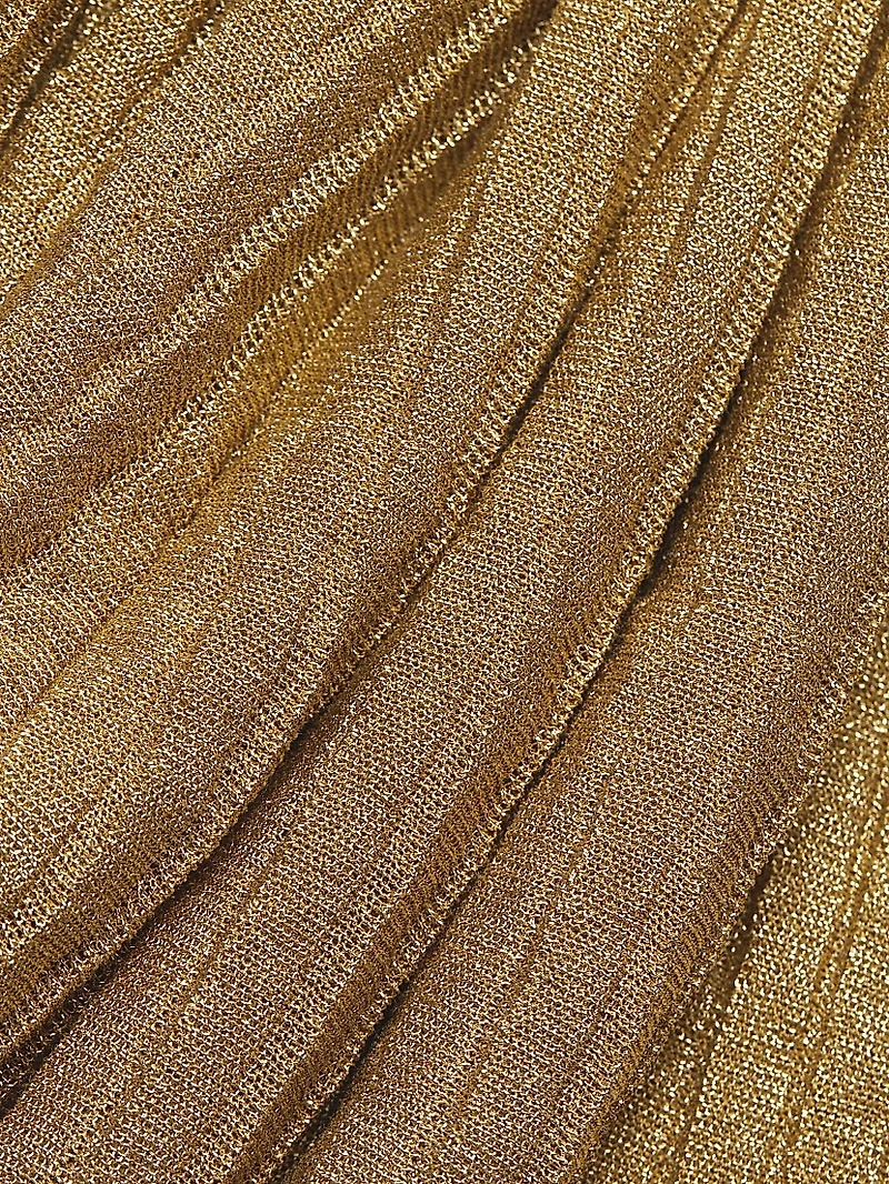 E. F. Metallic Ribbed Maxi Dress