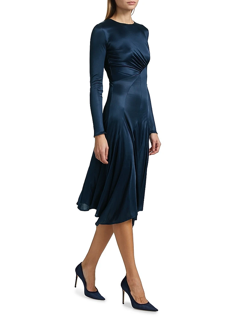 Jersey Long-Sleeve Midi-Dress