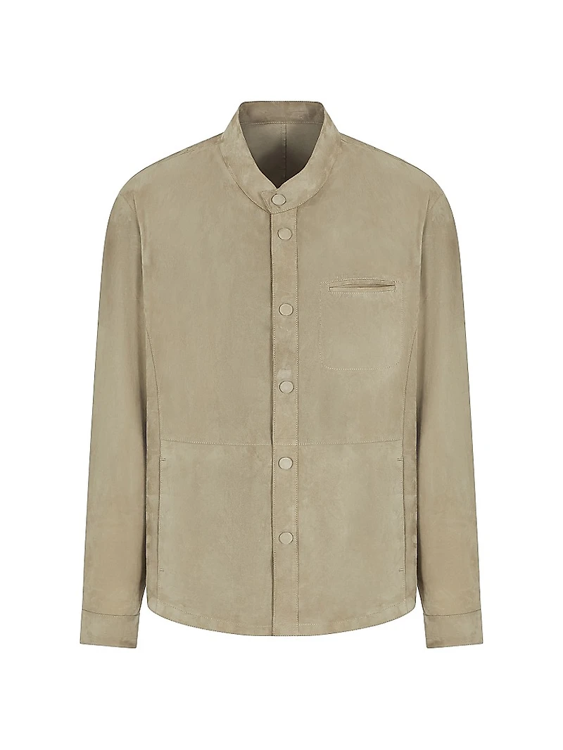 Suede Snap-Front Jacket
