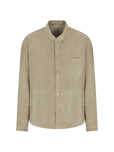 Suede Snap-Front Jacket