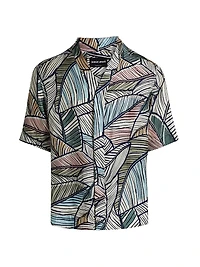 Multi Palm Silk Camp Shirt