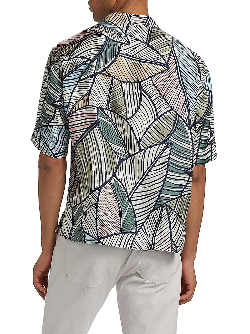 Multi Palm Silk Camp Shirt