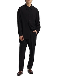 Crease-Front Wool Trousers