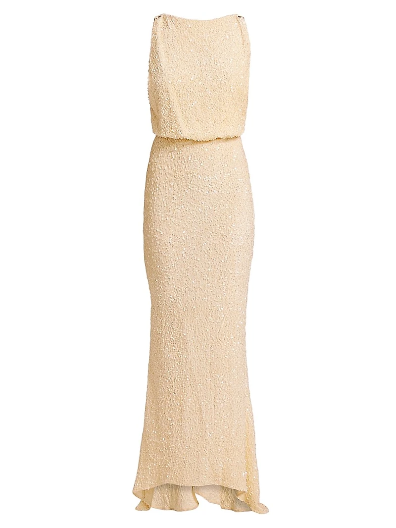Red Carpet Sequined Mermaid Gown