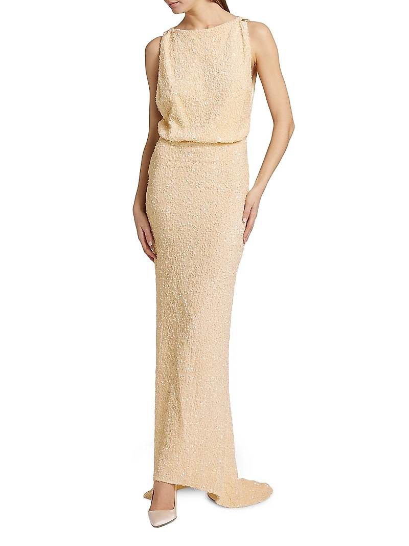 Red Carpet Sequined Mermaid Gown