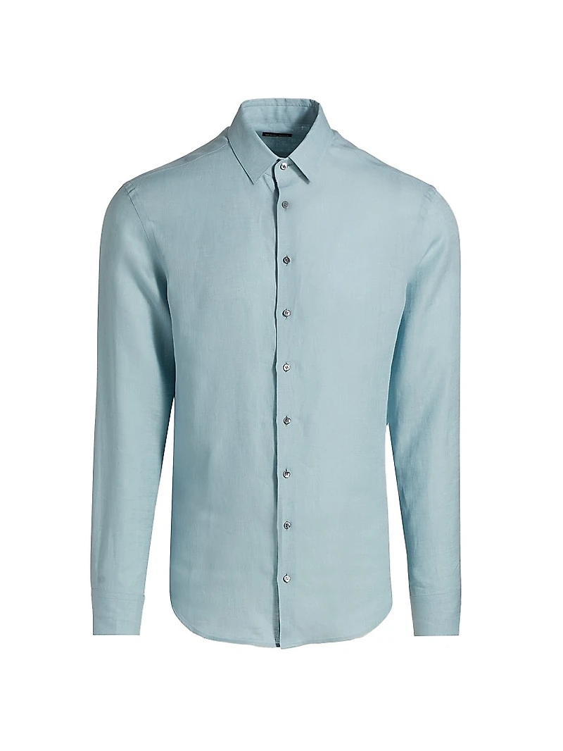 Linen Button-Front Shirt