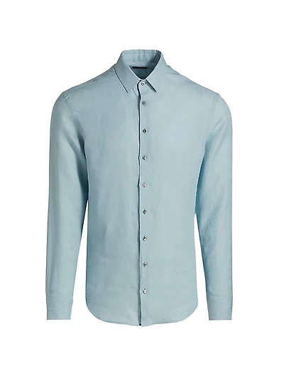 Linen Button-Front Shirt
