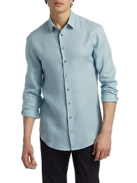 Linen Button-Front Shirt