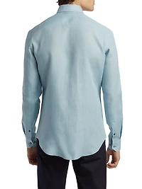 Linen Button-Front Shirt